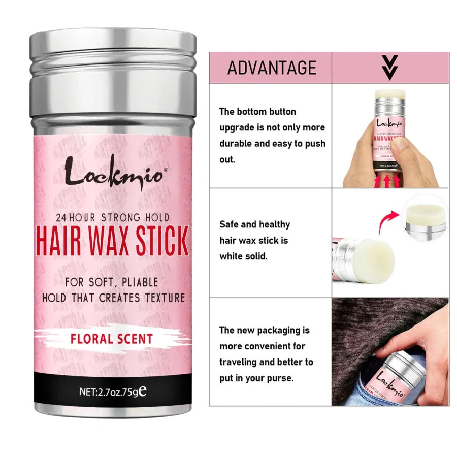 Professional Styling Wax for Women Anti-frizz Pomade Smoothing Broken Back Hair Mud Messy Hairs Control Wax Rod for Natural Wigs dylinoshop