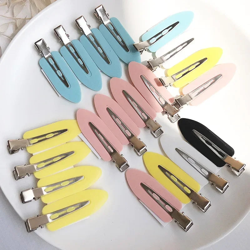 4 Pcs Seamless No Bend Hair Clips Barrettes No Mark Pin Curl Clip Makeup No Crease Hair Clip Hair Styling Bang Clips New Color dylinoshop