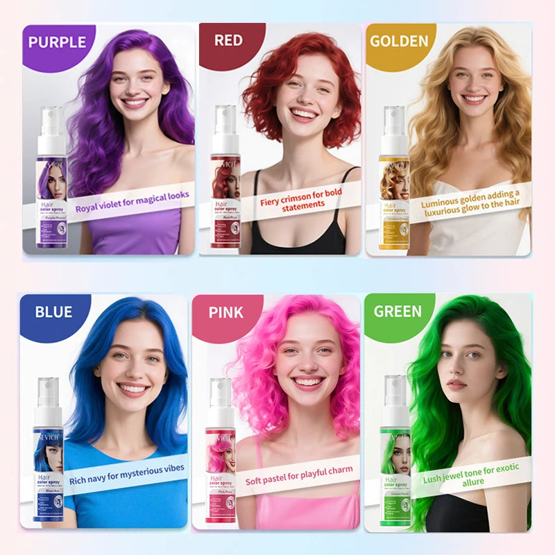 Halloween Hair Color Spray Disposable Hair Dye Spray DIY Hair Color Liquid Washable 8 colors Hair Styling Spray Beauty Makeup