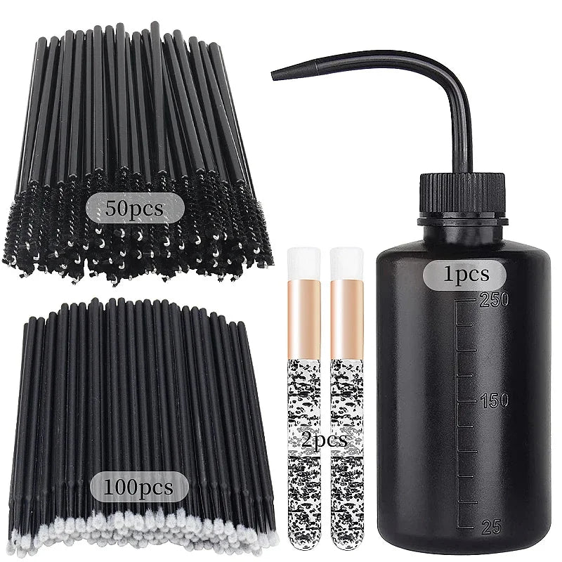 Eyelash Extension Cleaning Brush Set with Shampoo Bottle dylinoshop
