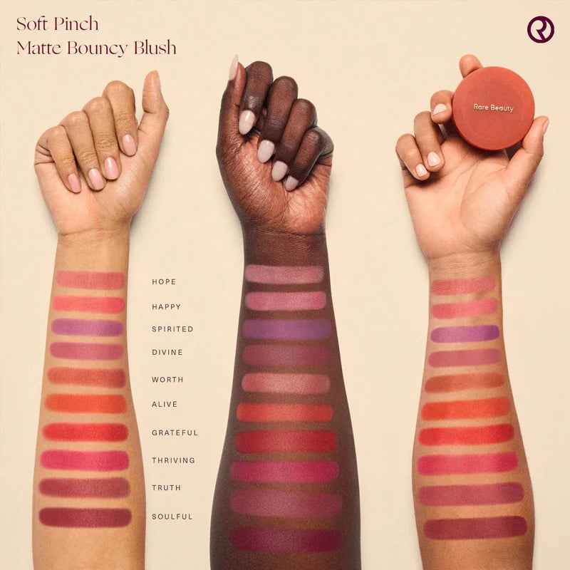 New Rare Beauty Matte Lasting Blurred Bouncy Cushiony Cream-to-powder Blush Moisturizer Natural Makeup Happy Hope Worth Thriving