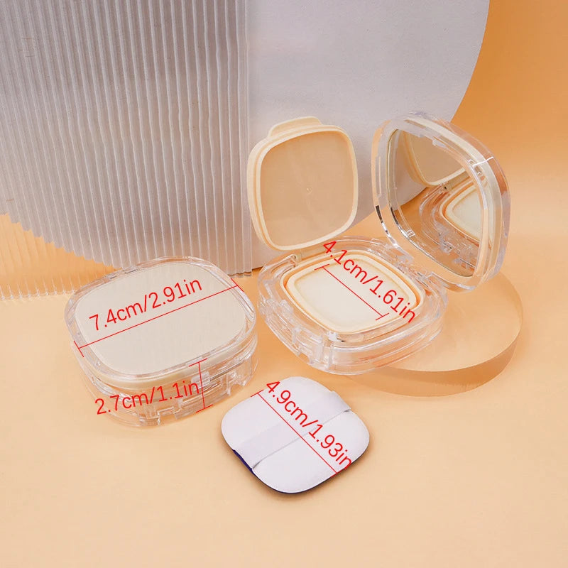 Portable Empty Air Cushion Puff Box With Powder Sponge Mirror Portable Cosmetic Makeup Case Container For BB Cream Foundation