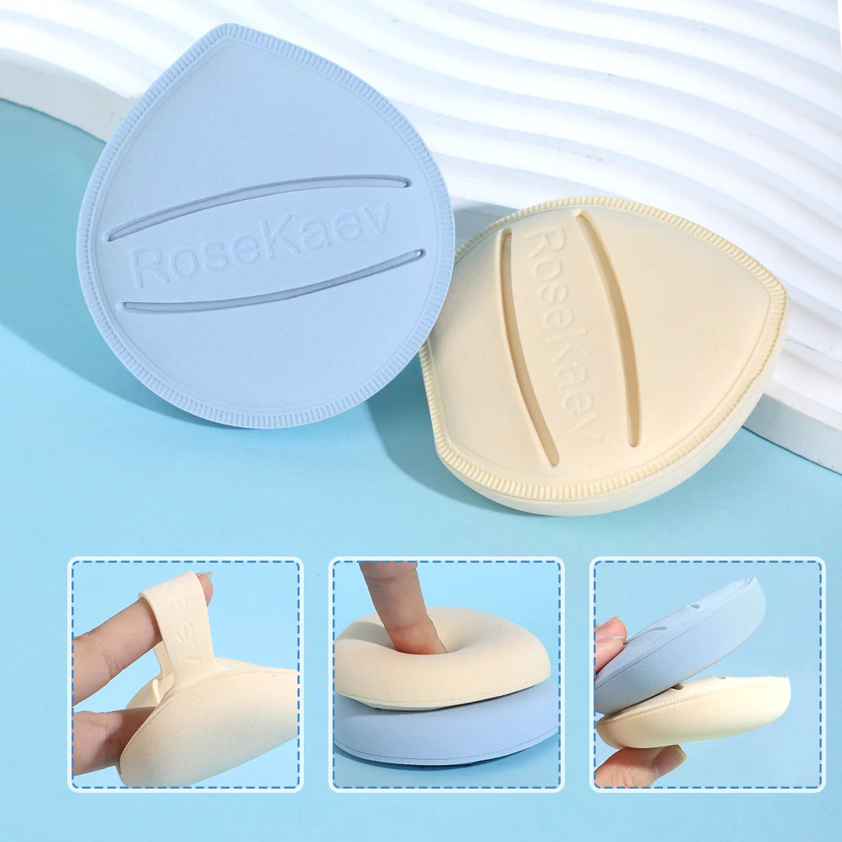 3PCS soft air cushion puff, special makeup for liquid foundation, clear base makeup, wet and dry, storage box for easy storage
