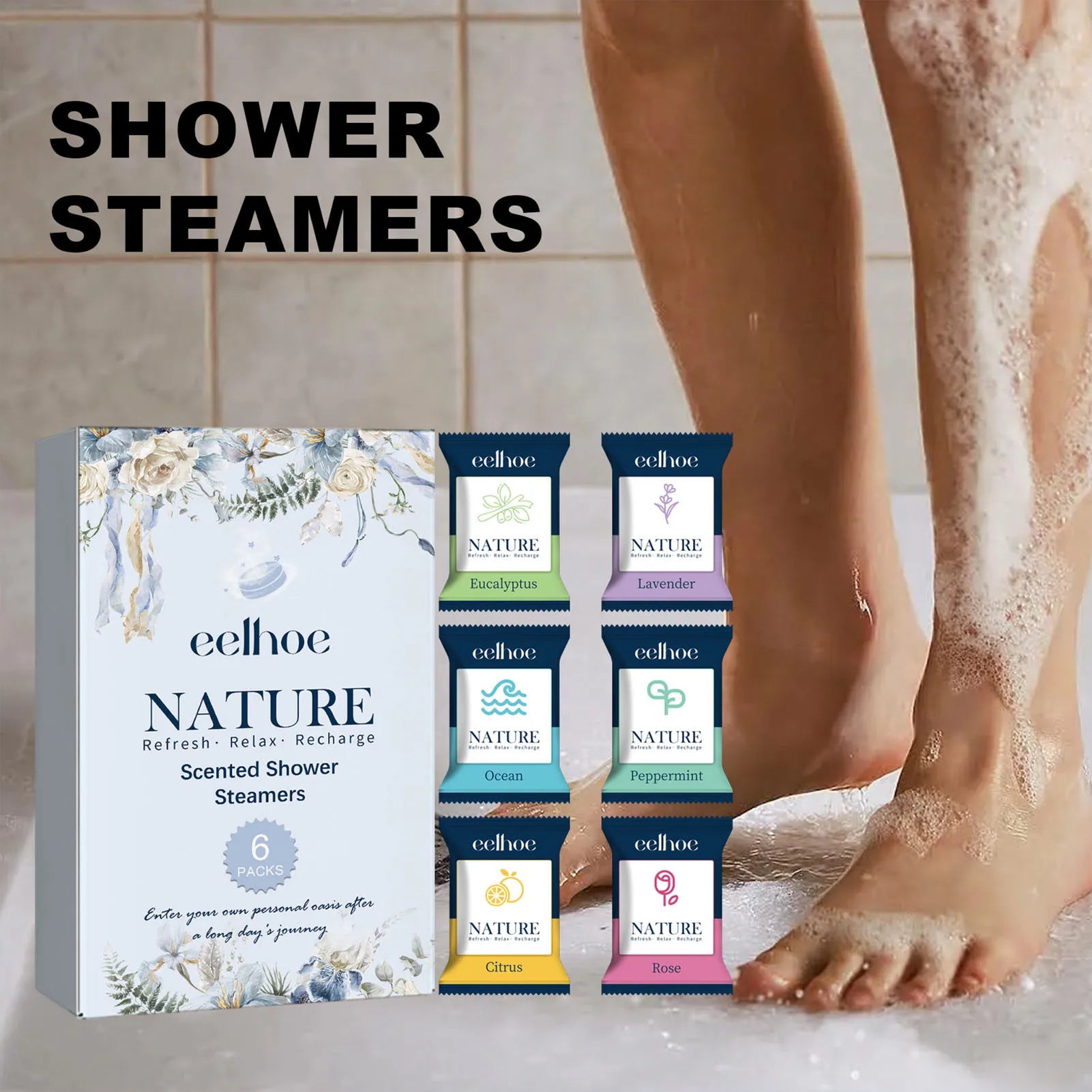 6pcs Aromatherapy Shower Tablets Assisting Sleep Relaxing Relieve Stress Shower Tablets Shower Bombs Bath Supplies