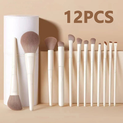 12-Piece Makeup Brush Set - Foundation, Concealer, Eyeshadow & Blending Brushes dylinoshop