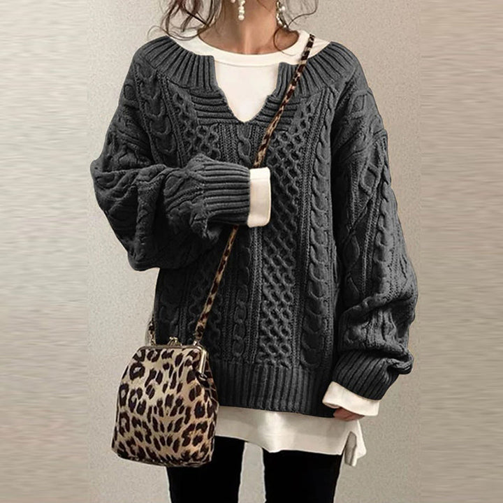 Bella Women's Retro Knit Pullover Sweater 