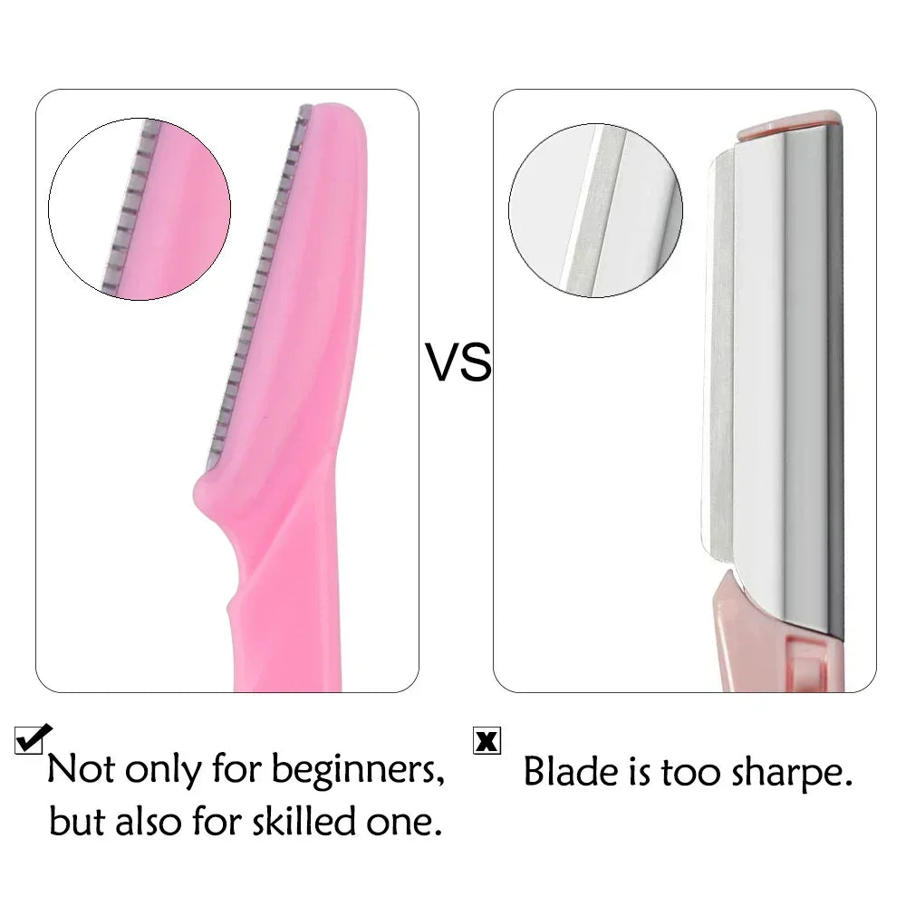 Portable Eyebrow Trimmer Blade Women's Face Shaver Safety Knife Makeup Scraper Hair Removal Tool for Eyebrow Epilation