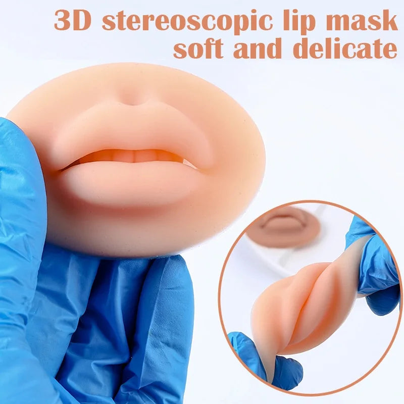 1/3/5pcs Soft Silicone 3D Lips Practice Silicone Skin Reusable Training Skin For Beginner Training Tattoo Permanent Makeup Tool