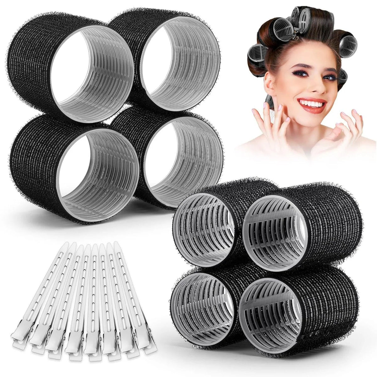 Hair Curling Rollers in Various Sizes for DIY Lazy Hair Styling, Air Bangs Curlers, Plastic Hair Curling Tool dylinoshop