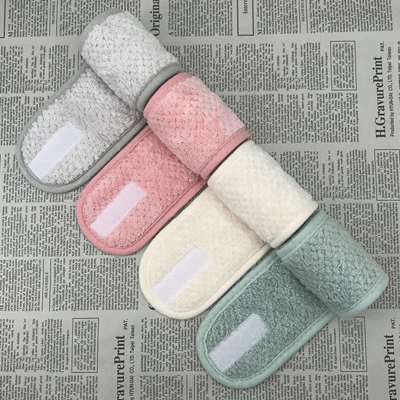 Adjustable Makeup Headband Soft Fleece Face Wash Towel Bath Spa Facial Hairband Skincare Beauty Head Wrap Accessory 