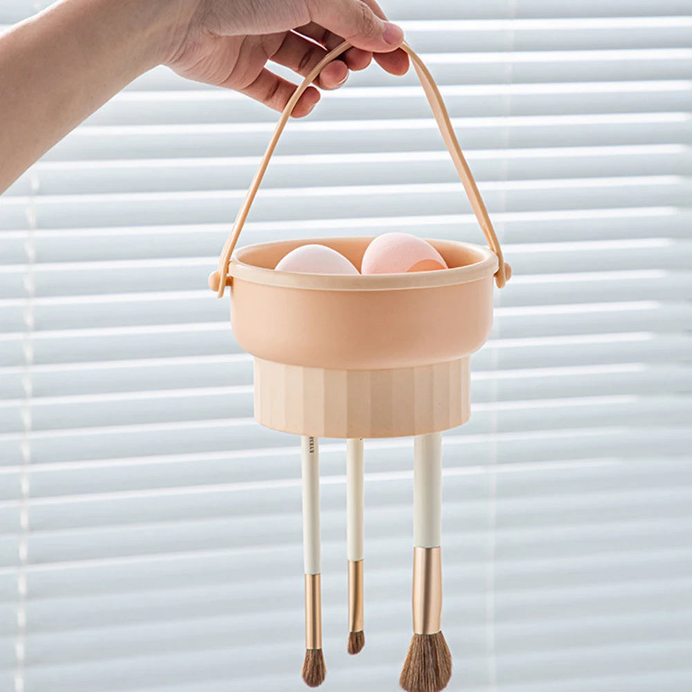 Silicone Makeup Brush Cleaning Bowl & Drying Set with Storage Shelf dylinoshop