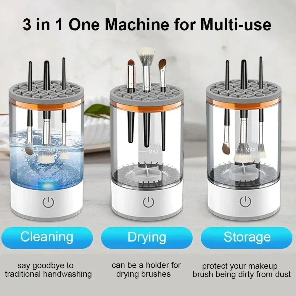USB Plug Electric Automatic Makeup Brush Cleaner and Dryer Cosmetic Brush Cleaning Machine with Cleaning Mat