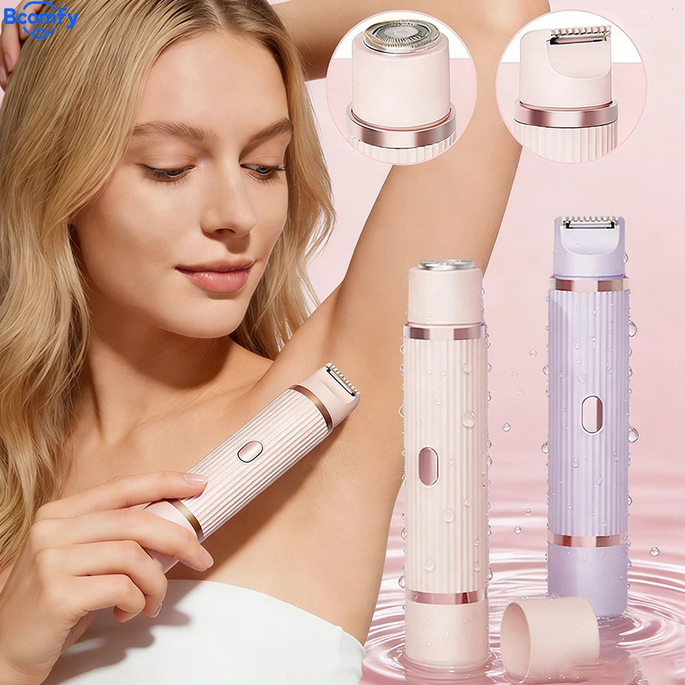 Women's 2-in-1 Cordless Bikini Trimmer & Shaver, Dual-Head