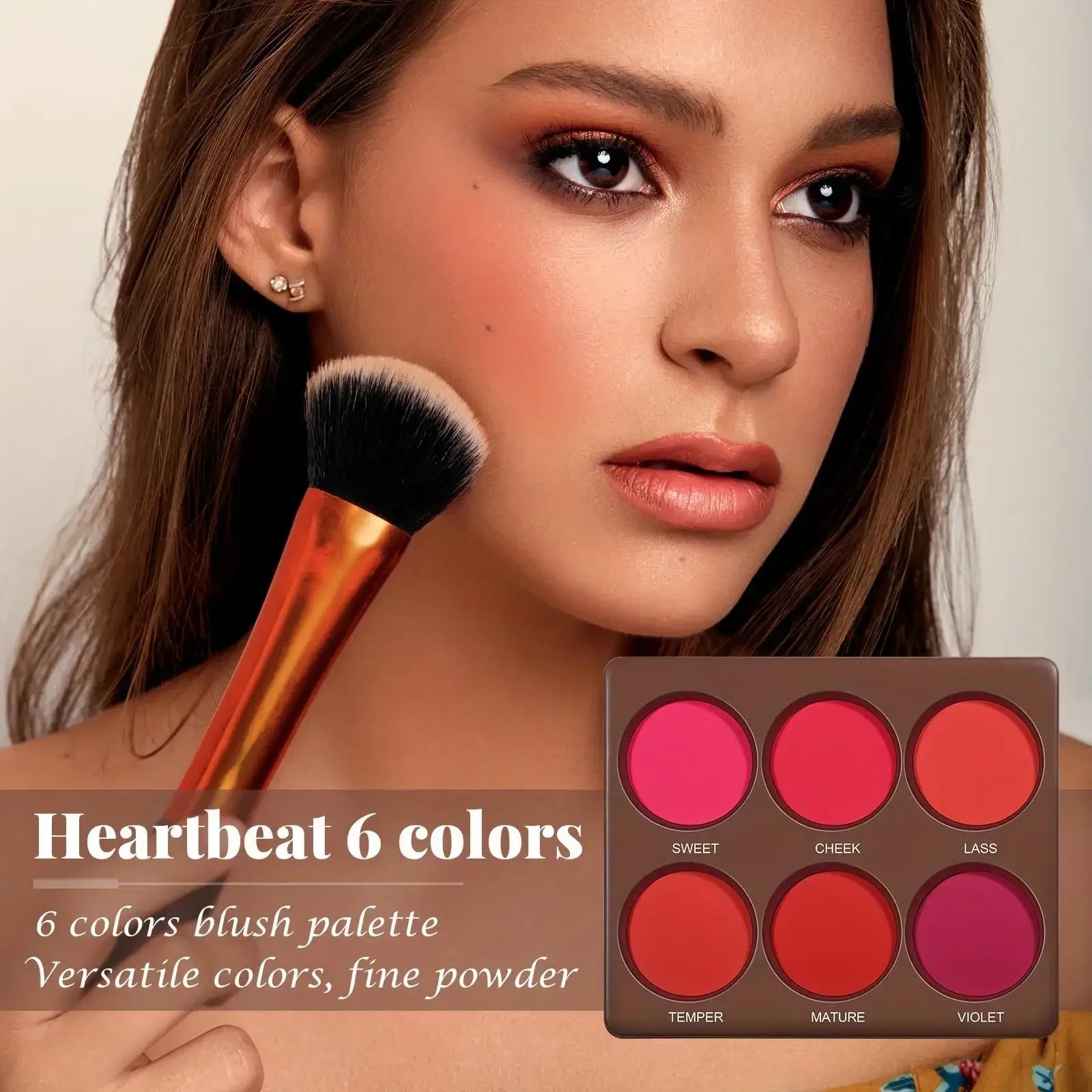 6-Color Matte Blush Palette – Long-Lasting, Buildable, Waterproof