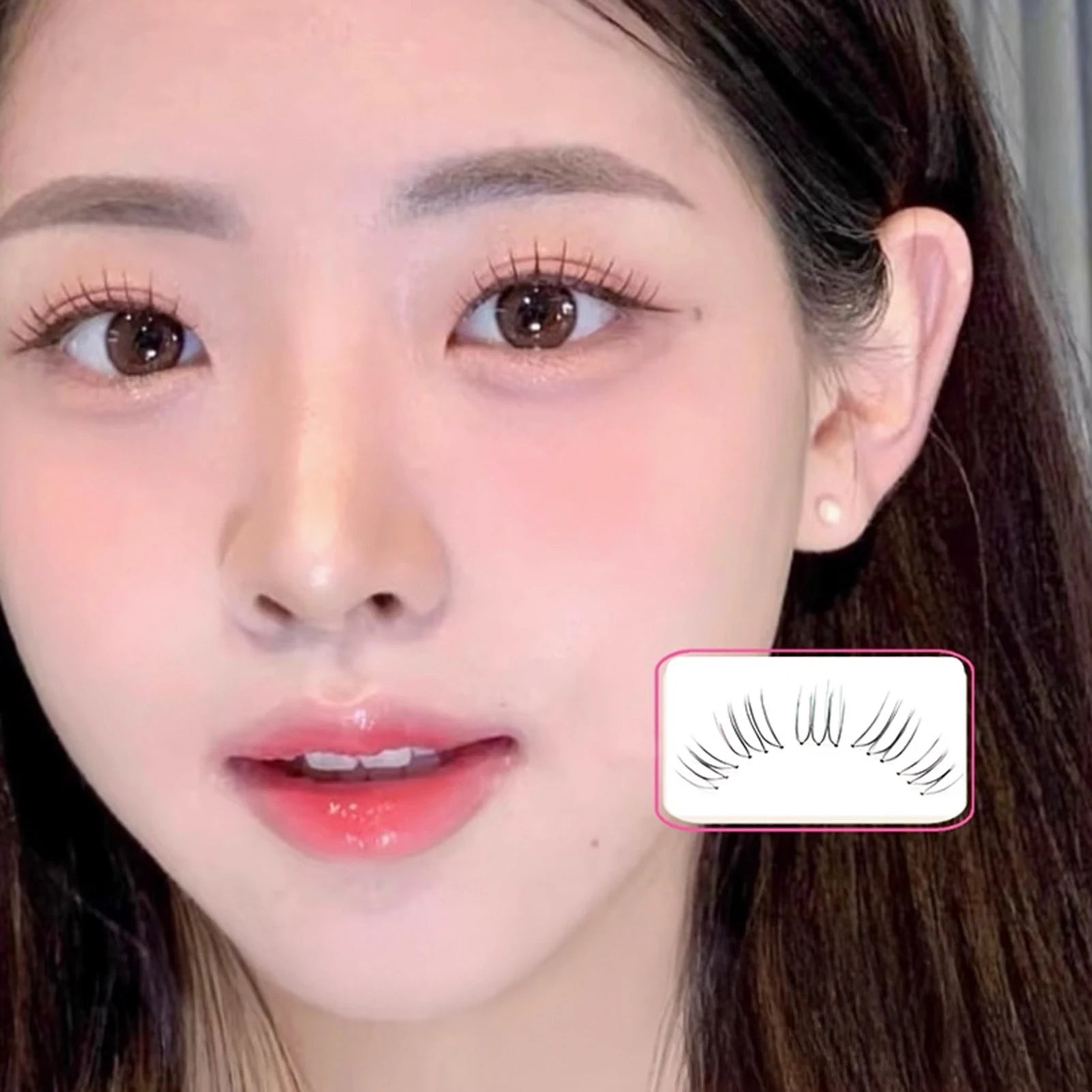 False Eyelashes U Shape Seamless Lashes Extension Thin Band 3D Effect Individual Lashes for Lash Enthusiast Beginner Makeup Tool