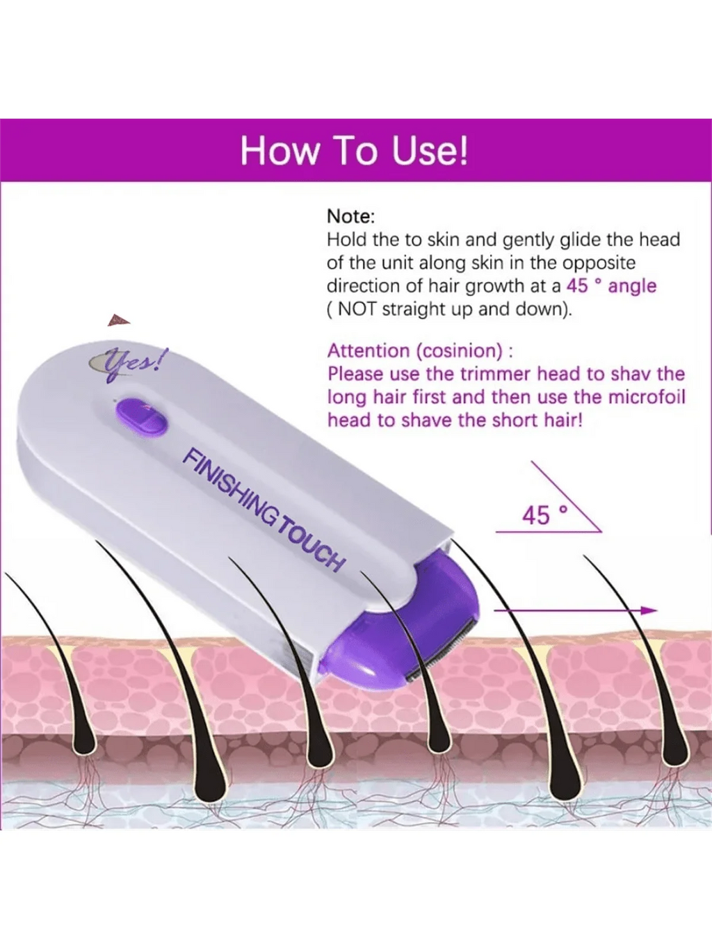 Professional Electric Shaver – Facial, Leg, Bikini & Body Hair Removal for Women