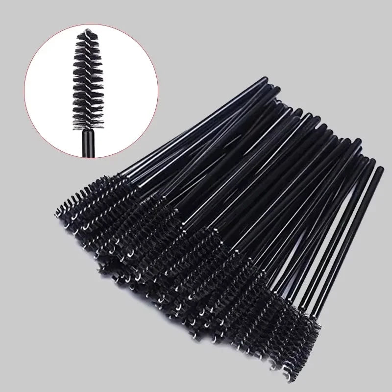 50pcs Disposable Makeup Tools Eyelash Brushes Eyelashes Extension Tools Eyebrow Brush Mascara Wands Applicator Spoolers