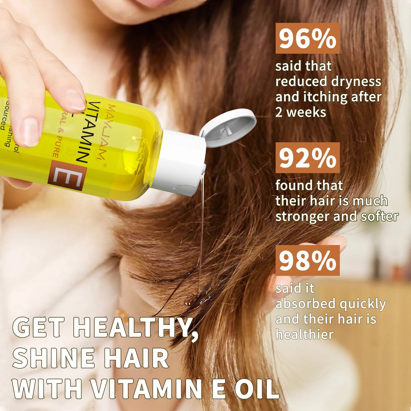 MAYJAM Natural & Pure Vitamin E Oil Skincare Moisturizing Brighten Skin Tone 118ml 236ml Face Care Oil 