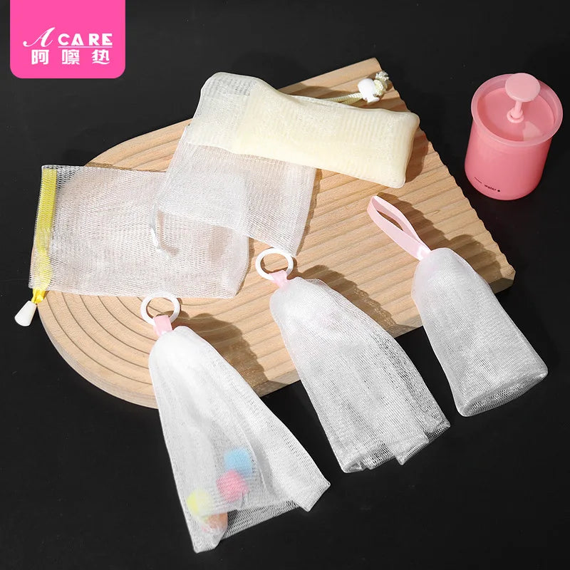 Bubble net A1P49-easy to use bubble net facial cleanser soap bag handmade bath facial special cleansing fragrance