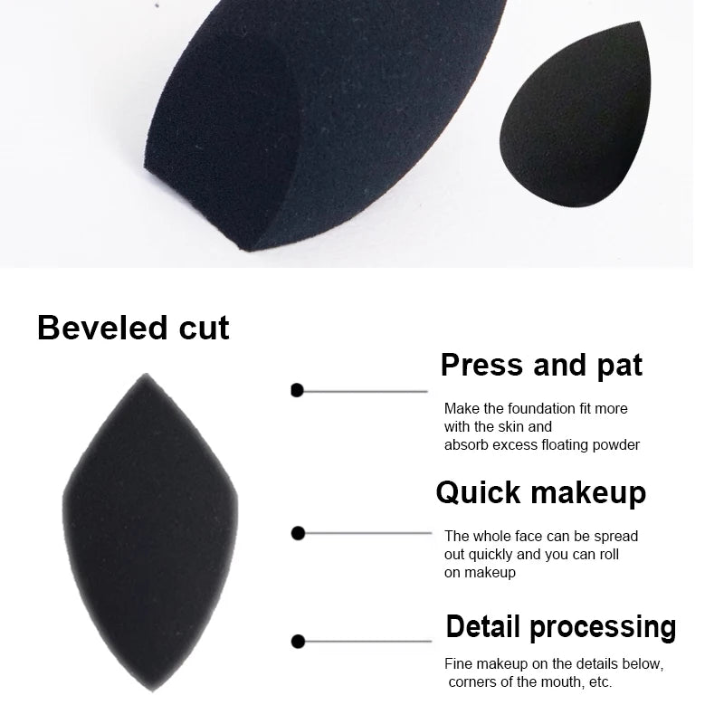 2pcs Black Beauty Sponge Egg - Latex-Free, Reusable Makeup Blender for Flawless Foundation, Contour & Highlight