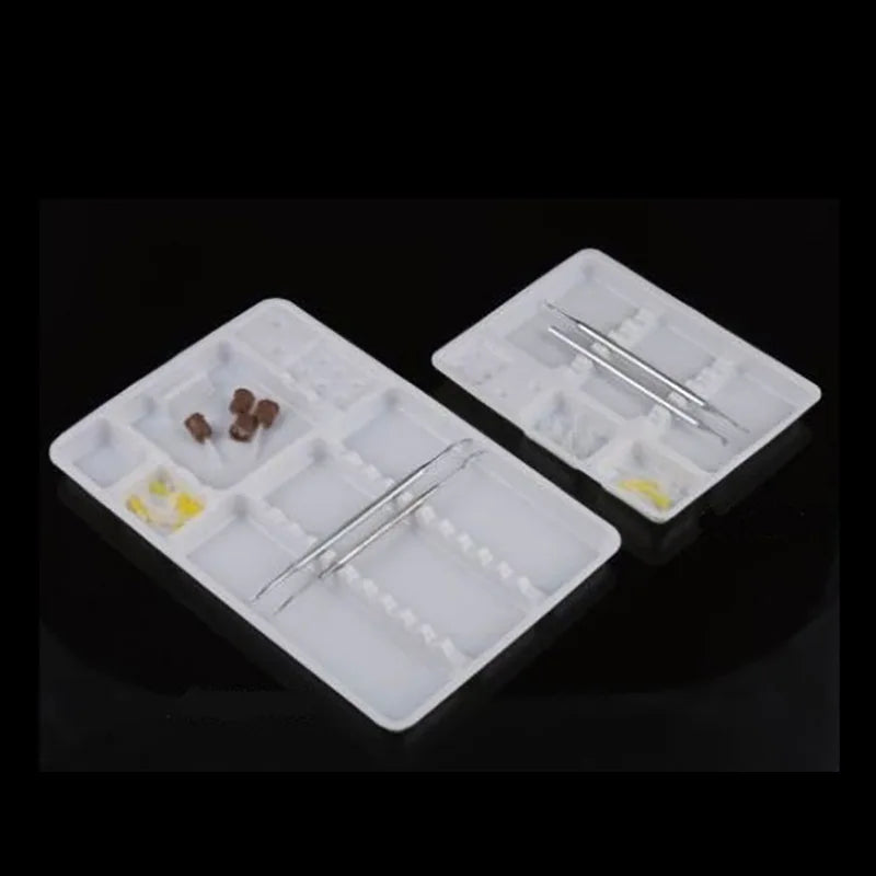 10pcs Tattoo Tray Disposable Plastic Plate For Permanent Makeup Accessories Eyebrow Lip Inks Cups Holder Tattoo Machine Table