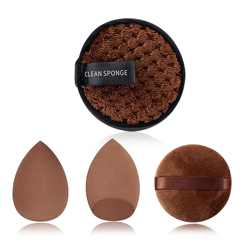 20/40Pcs Makeup Brushes and Sponges Set, Brown Makeup Puff, Beauty Egg, Headband, Wristband Remover Kit, Makeup Tool, Gift,