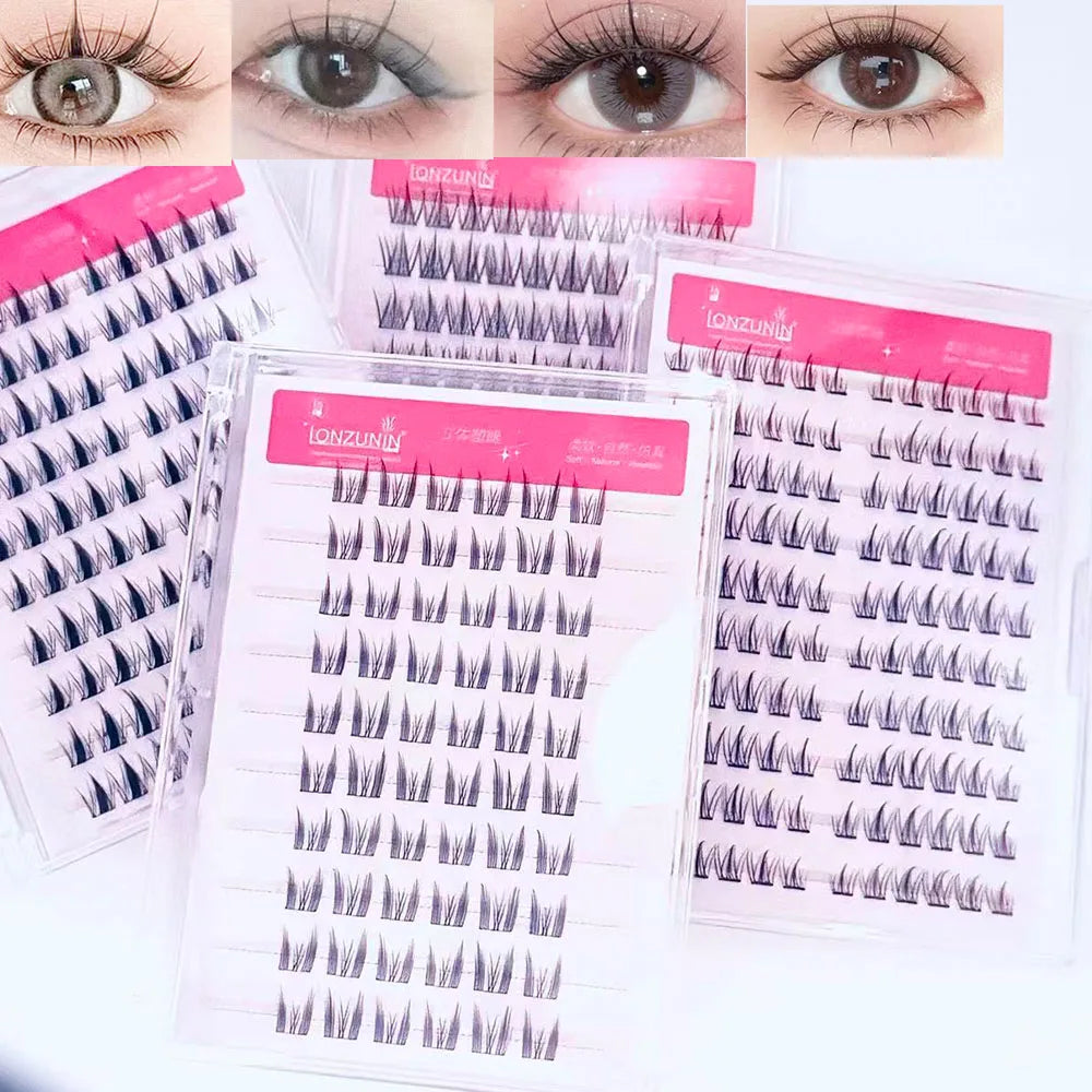 LONZUNIN DIY Makeup Faux Mink Soft Fake Eyelashes No Glue Eyelashes For Beginner