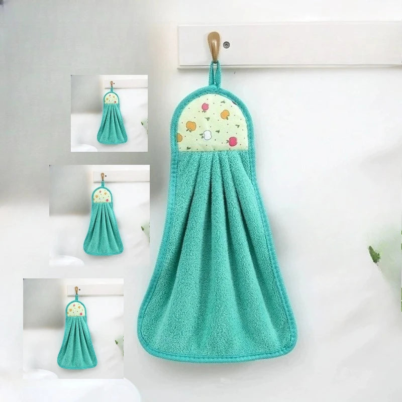 1pcs Coral Velvet Bathroom Supplies, Soft Hand Towel, Absorbent Cloth Dishcloths, Hanging Cloth, Kitchen Accessories