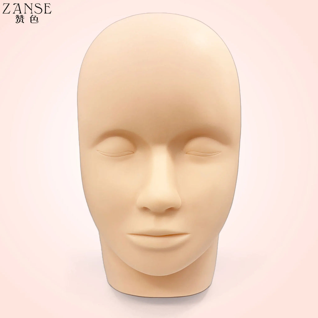 1pc Fake Head Mould Mannequin Head Training Makeup Model Rubber Eye Facial Eyelash Extension Makeup Practice Heads