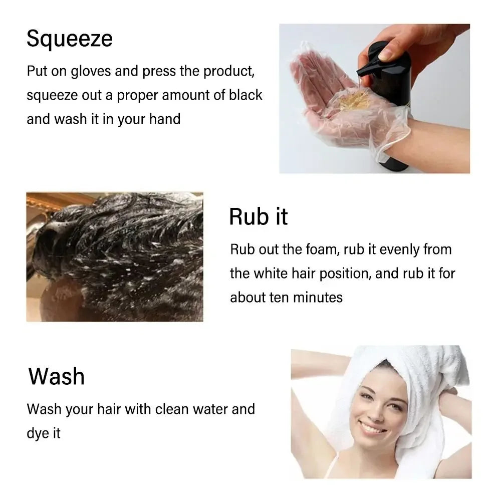 Meidu 3 In 1 Instant Coloring Shampoo Natural Black Color for Men Women Hair Dye Herbal Brown Purple Hair Dye Hair Dye Shampoo dylinoshop