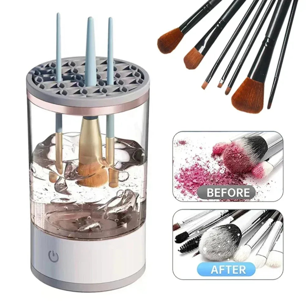 USB Plug Electric Automatic Makeup Brush Cleaner and Dryer Cosmetic Brush Cleaning Machine with Cleaning Mat