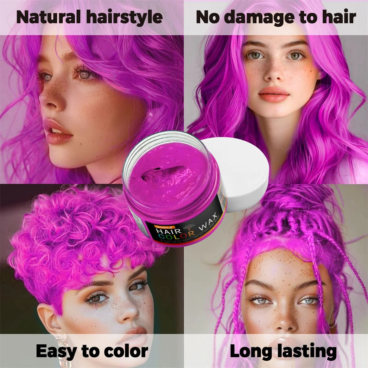 Valentine's Day DIY Hair Dyed Mud Hair Colour Wax Easy To Wash Coloring Cream One-time Hairs Beard and Eyebrows Colour Products dylinoshop