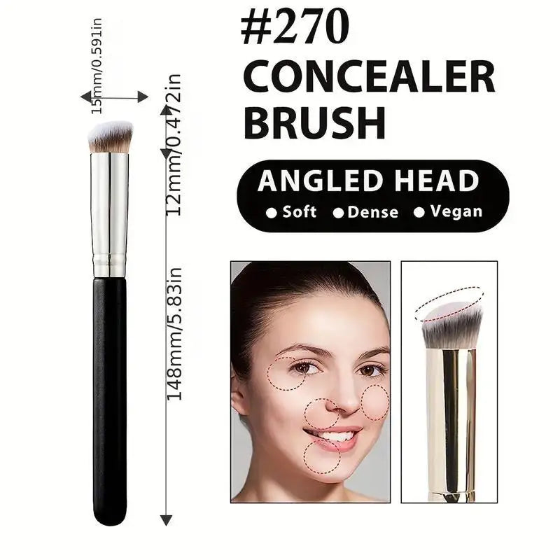 270 Concealer Brush, Flawless Foundation Eye Intense Face Makeup Brush, Premium Nose Contour Kabuki Blush Brush