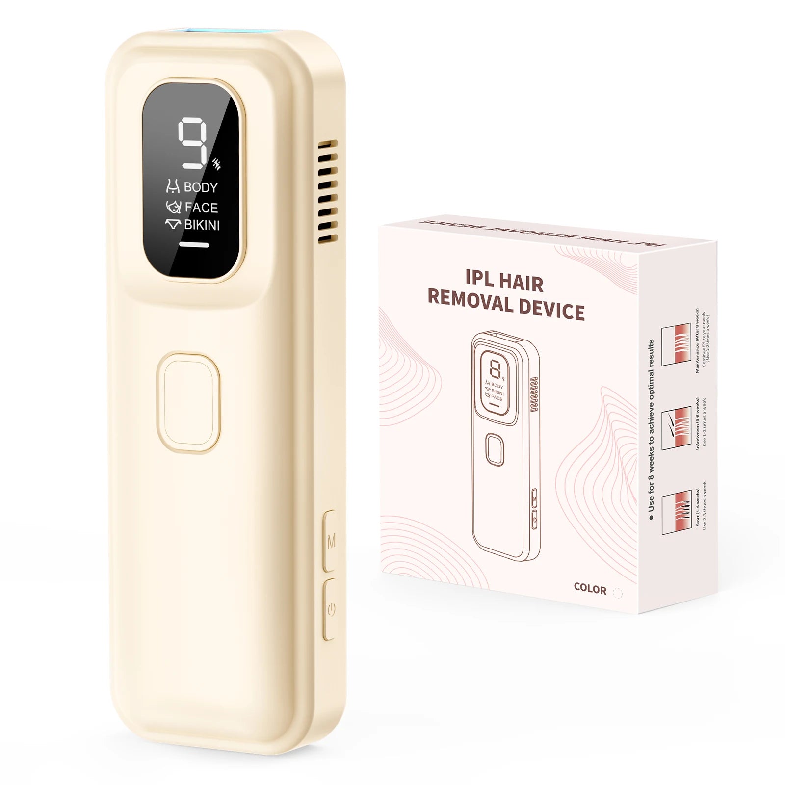 IPL Hair Removal Device with Ice Cooling – 3-in-1 Photoepilator for Face & Body