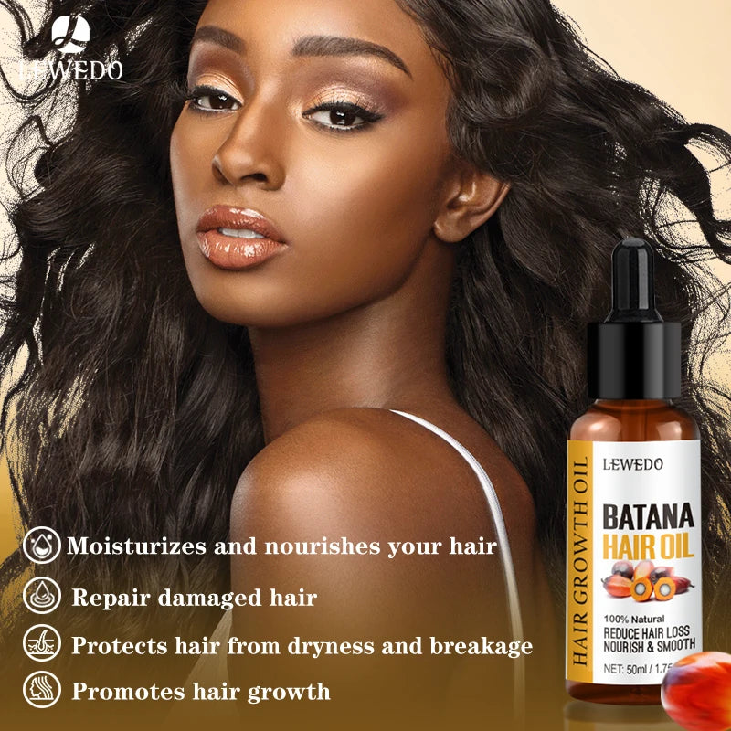 Lewedo Naturals Batana Oil Fast Hair Growth for Men Women Pure Batana Oil Nourish Shiny Hair Healthy Hair Care Anti Hair Loss dylinoshop