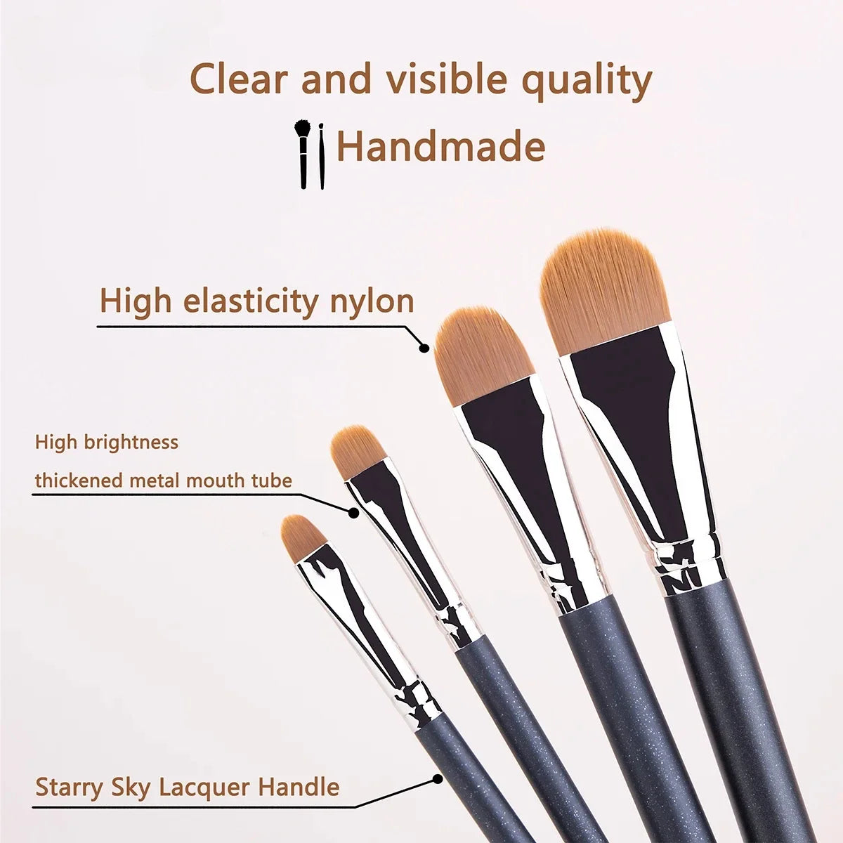 4 Types Sizes Upgraded Ultra-thin Foundation Concealer Makeup Brush Professional Liquid Foundation Cream Concealer Make-up Tool