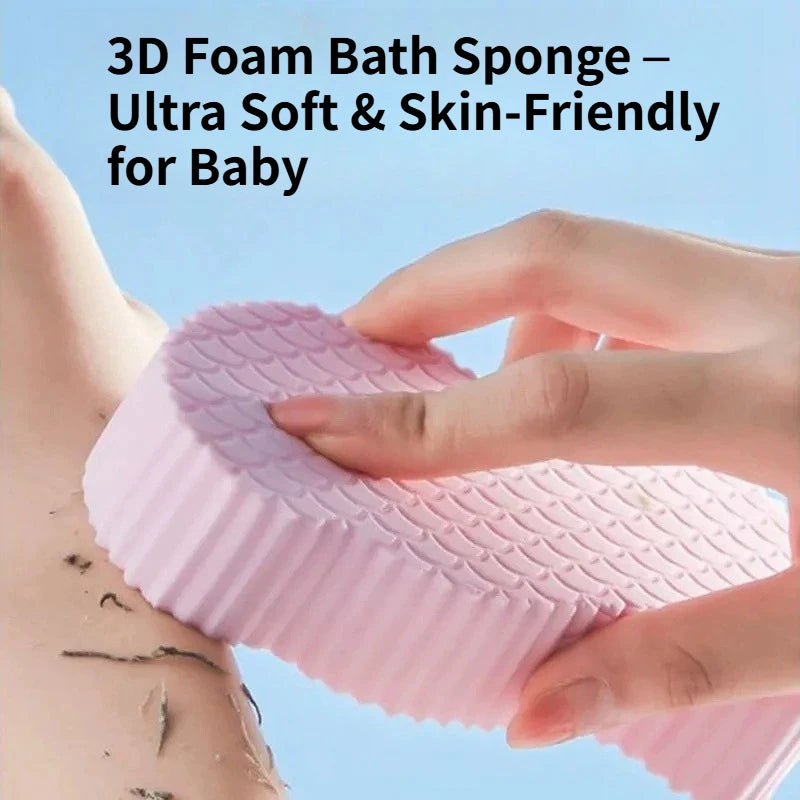 Children's 3D Magic Bath Sponge Soft Exfoliating Shower Sponge Baby Body Massage Dead Skin Remover Cleaning Bath Brush