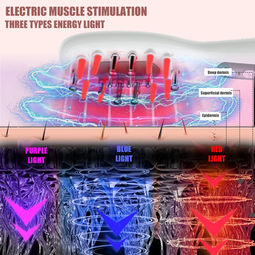 Electric Scalp Massage Comb with LED Light, Vibration & Oil Applicator