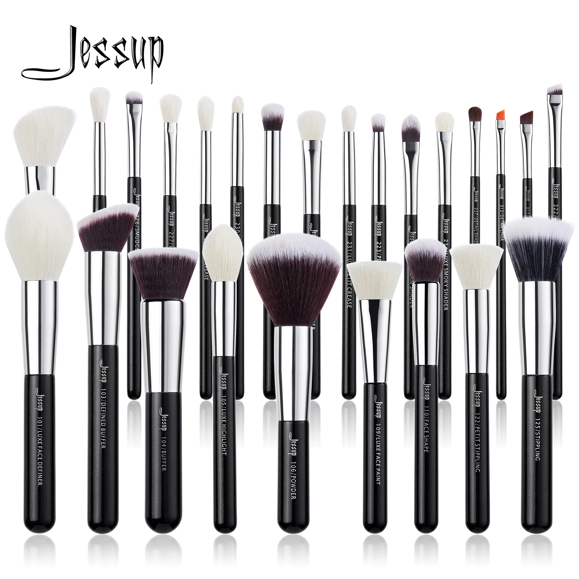 Jessup Makeup Brushes 15-25pcs Make Up Brush Set Professional Natural Synthetic Foundation Powder Contour Blending Eyeshadow