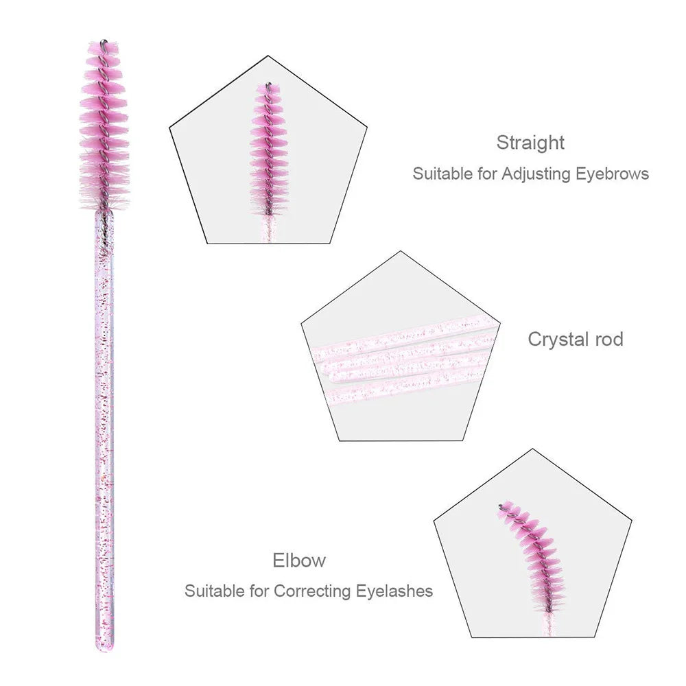 500pcs Eyelash Brushes Wands for Beauty Salon Makeup Tools Disposable Individual False Lashes Application Spoolies