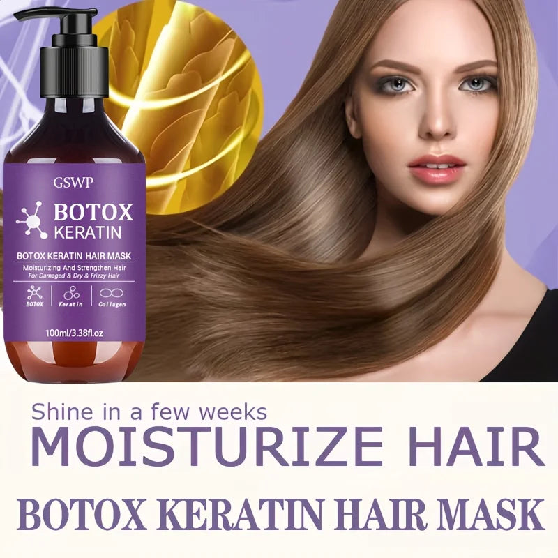 GSWP Botox Keratin Hair Mask, moisturizes and strengthens damaged hair, reduces frizz, split ends and tangles.100ml/200ml dylinoshop