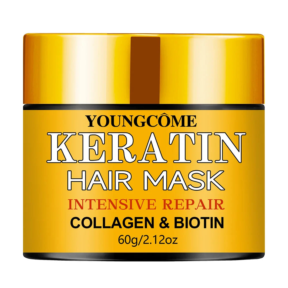 Biotin Collagen Keratin Hair Mask for Dry Damaged Hair, Deep Repair Conditioning Treatment with Nourishing Essential Oils dylinoshop