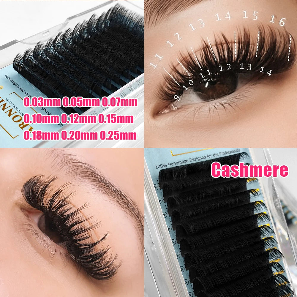ABONNIE All Size M/L/LJ Cashmere Individual Eyelash Extension Silk Lashes Russian Volume Classic Eyelash Extensions for Makeup