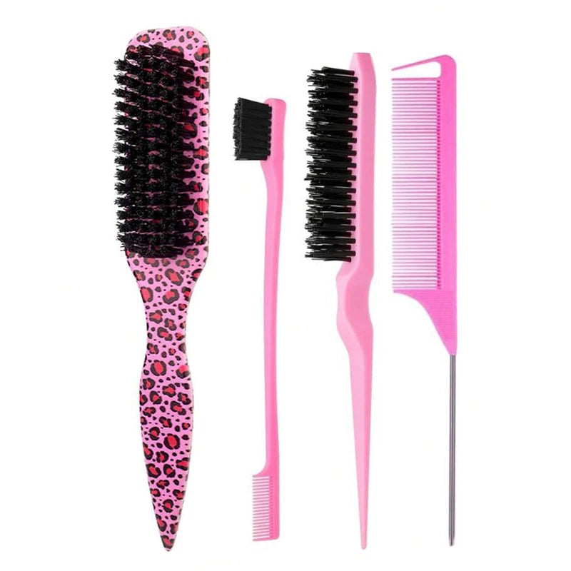 Bristle Slick Back Hair Brush for Sleek Ponytail Bun & Smoothing Baby Hairs, Flyaways, Edge Control - Backcombing & Teasing dylinoshop
