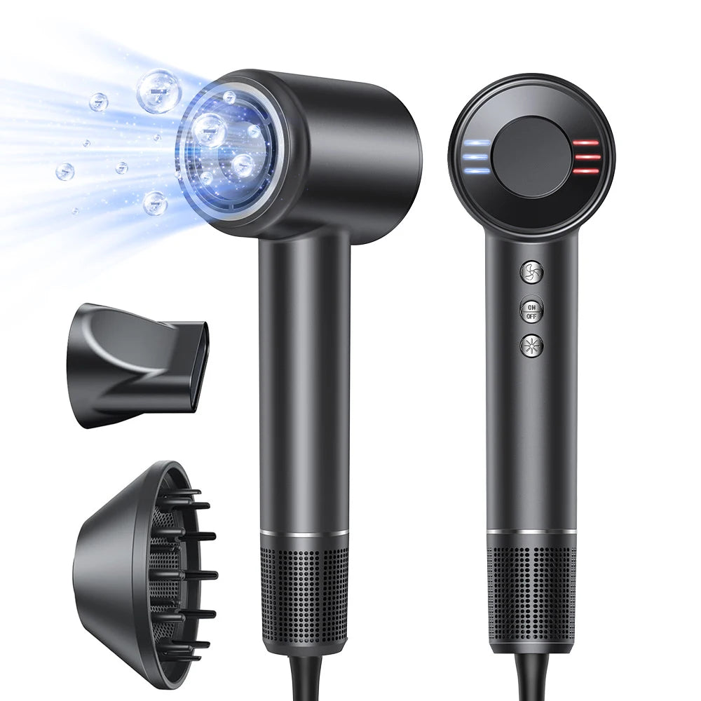 High-Speed Ionic Hair Dryer - 1600W Brushless Motor, Negative Ion Technology, Low Noise