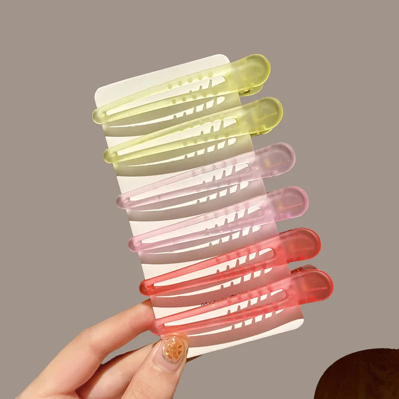 2Pcs/Lot 7.5cm Plastic Candy Colors Hairdressing Duckbill Clip Hairpins Hair Care Hair Clamps Styling Tools Professional Salon dylinoshop