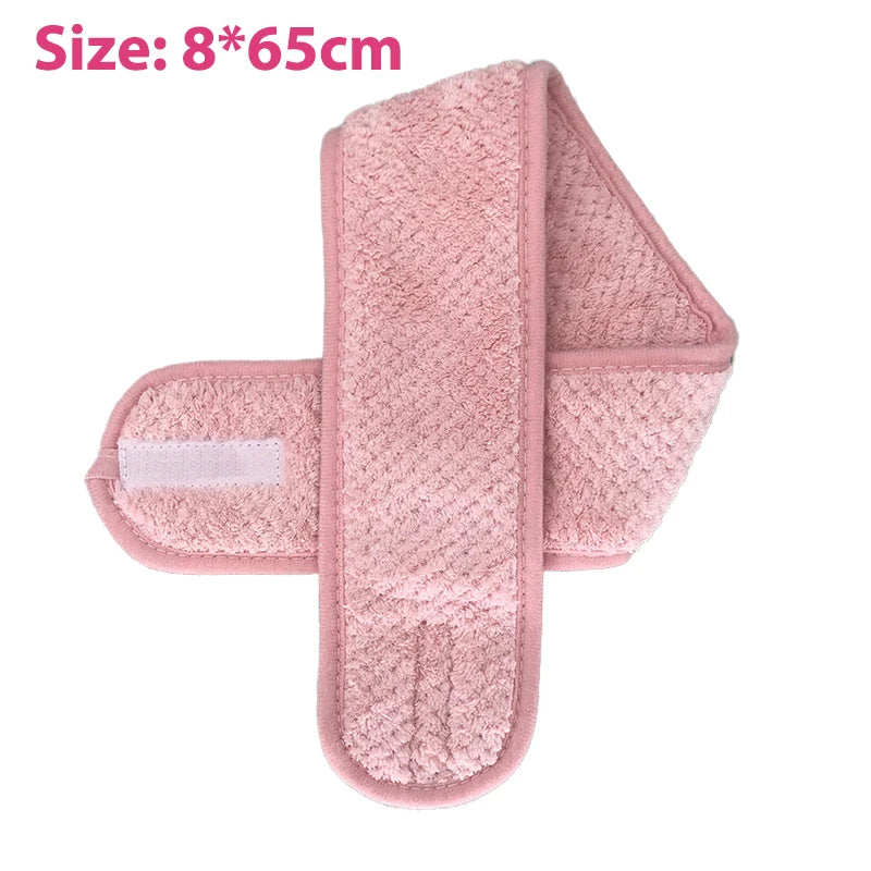 Adjustable Makeup Headband Soft Fleece Face Wash Towel Bath Spa Facial Hairband Skincare Beauty Head Wrap Accessory 