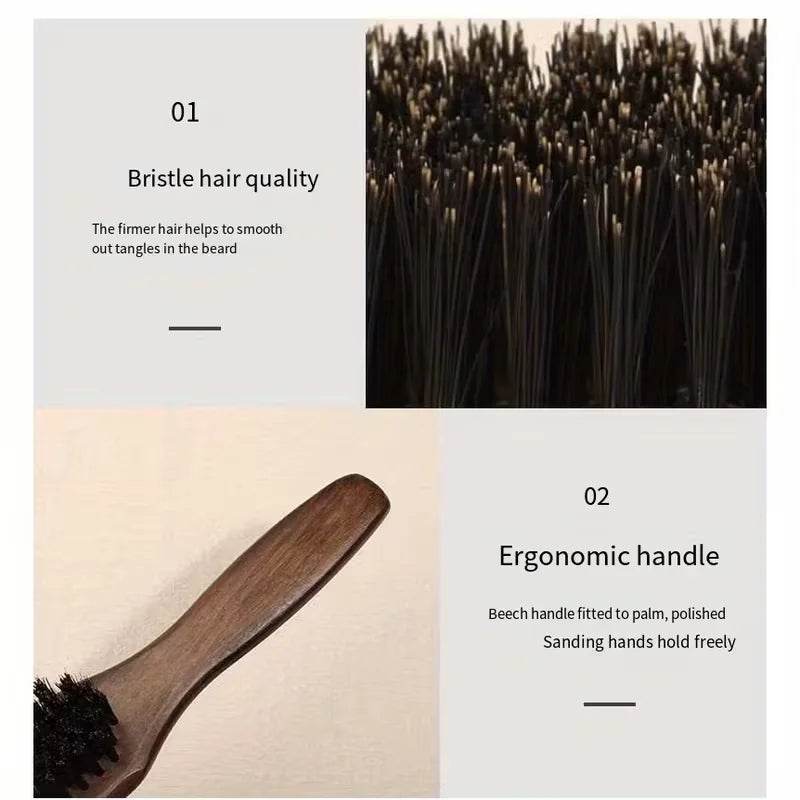 Boar Bristle Hair Brush (Unisex) - Fragrance-Free Professional Barber Styling Bristle Brush, Suitable for Thick/Fine Hair dylinoshop