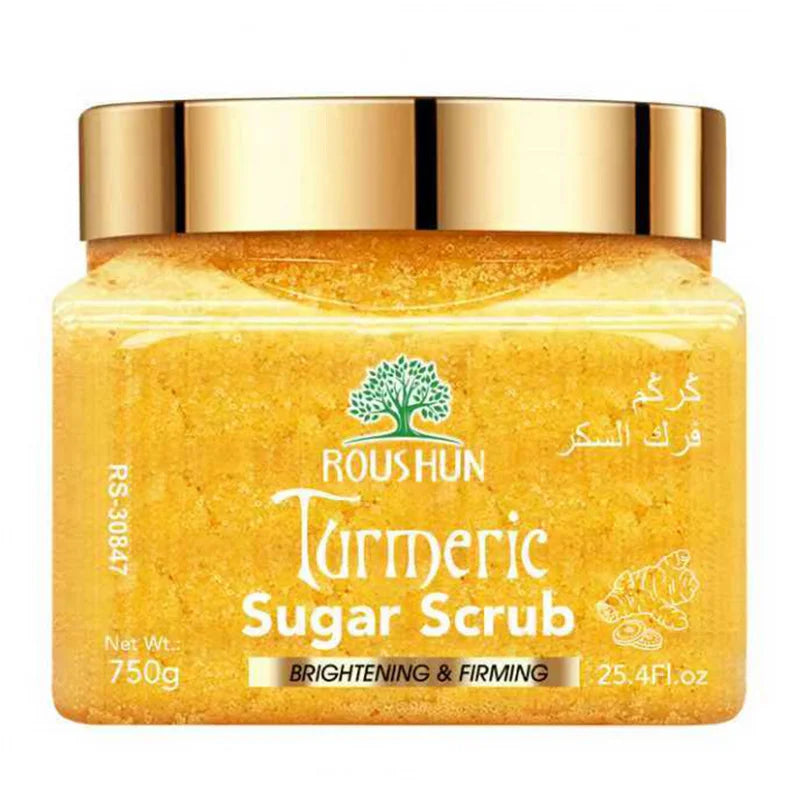 ROUSHUN Turmeric Sugar Scrub Large Capacity Family Pack Body Scrub Gentle Deep Cleansing Skin 750g