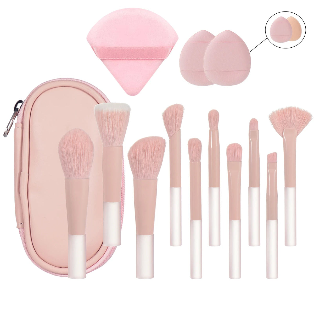 Mini Travel Makeup Brush Set – Portable Palm Brushes dylinoshop